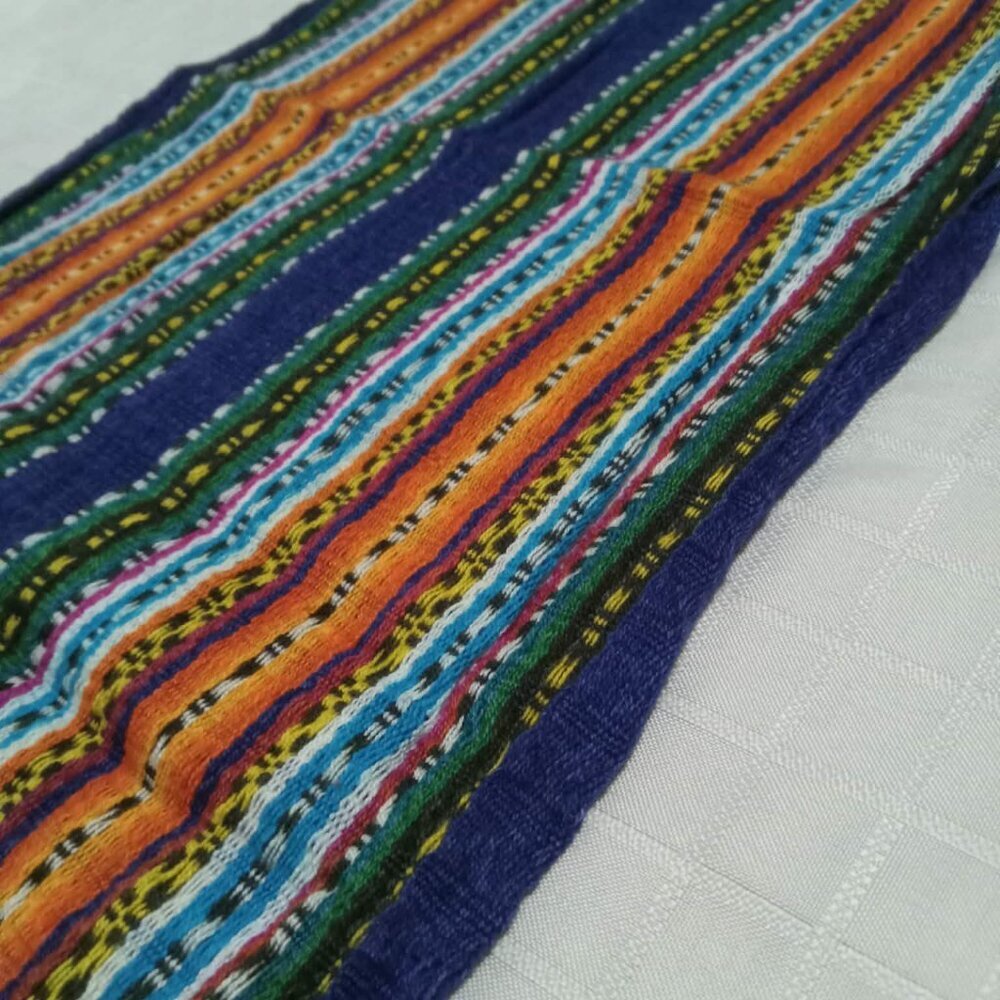 Beautiful vintage cotton fabric/scarf in vibrant colors 48 x 10 inches - Picture 6 of 8